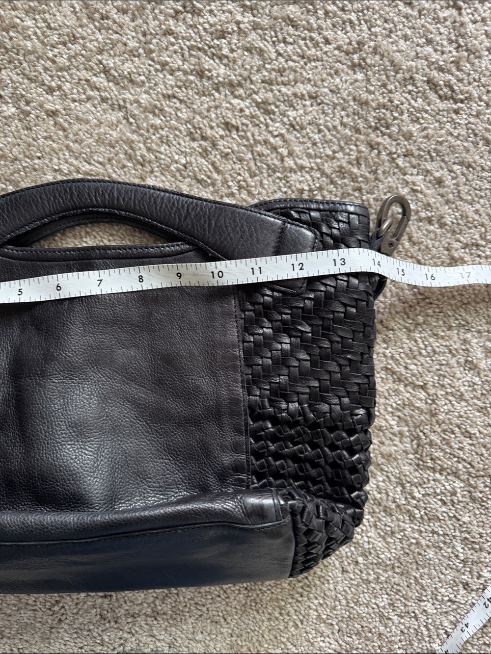 latico Black Woven Leather Crossbody Tote - Picture 5 of 6